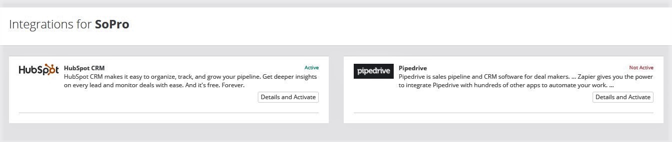Add prospects directly into your sales funnel Integrations with both HubSpot, Pipedrive and Salesforce