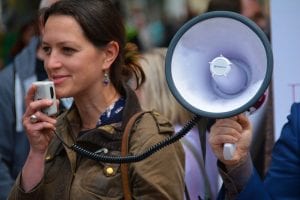 megaphone speaking