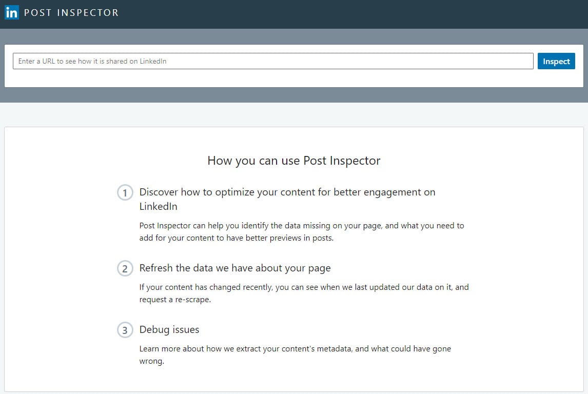 LinkedIn post inspector