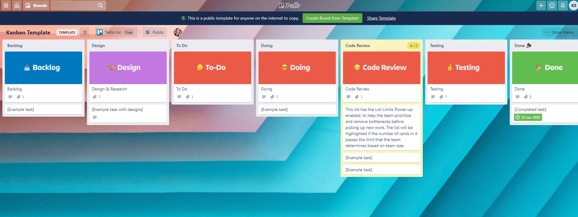 Screenshot of a Trello board