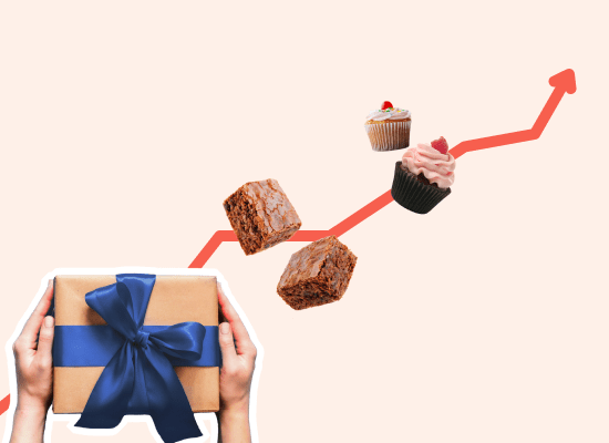 Illustration showing gifting as an email lead generation technique