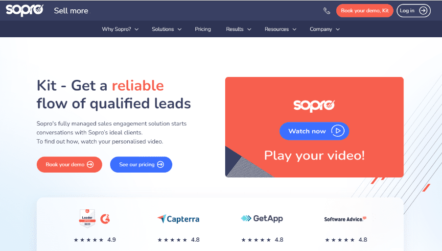 Examples of a personalised Sopro landing page